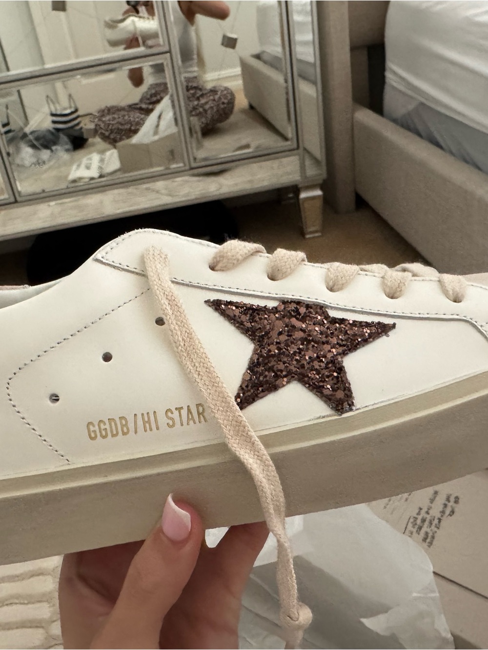 Golden Goose White/Beige Hi Star Classic Women's Sneakers - Picture 2 of 10